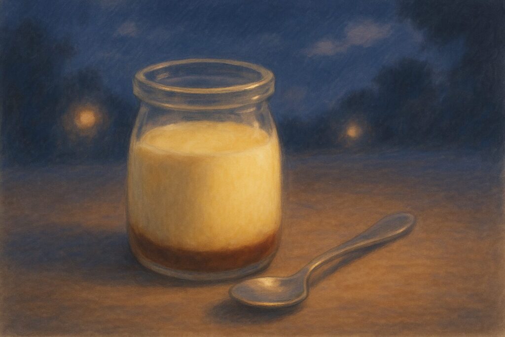 夜にこっそりひとりで食べるご褒美プリン